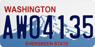 WA license plate AWO4135