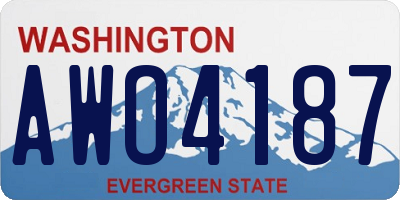 WA license plate AWO4187
