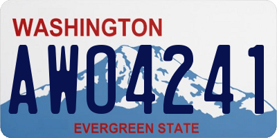 WA license plate AWO4241