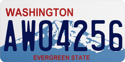 WA license plate AWO4256