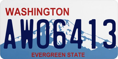 WA license plate AWO6413