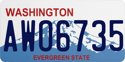 WA license plate AWO6735