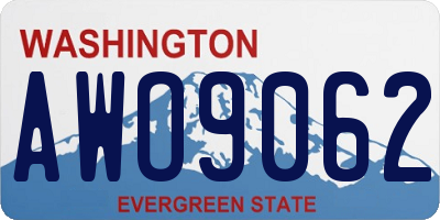 WA license plate AWO9062
