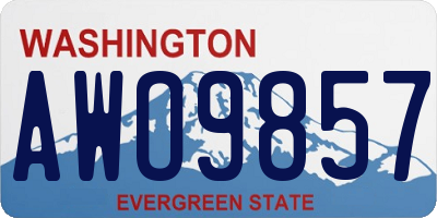 WA license plate AWO9857