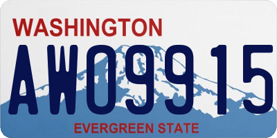WA license plate AWO9915