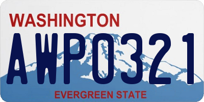 WA license plate AWP0321
