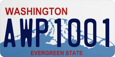 WA license plate AWP1001