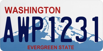 WA license plate AWP1231
