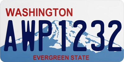 WA license plate AWP1232