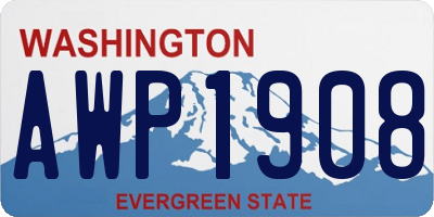 WA license plate AWP1908