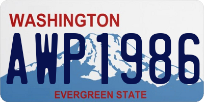WA license plate AWP1986