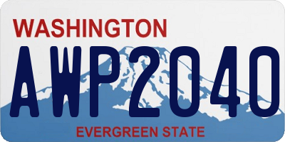 WA license plate AWP2040