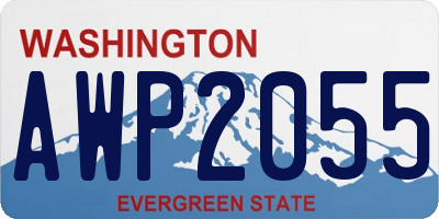 WA license plate AWP2055