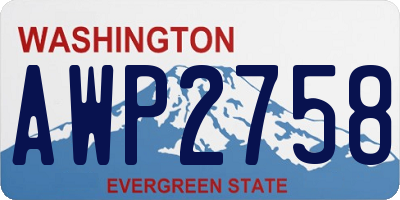 WA license plate AWP2758