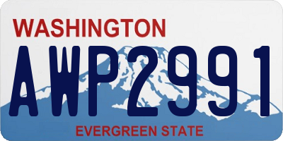 WA license plate AWP2991