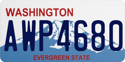 WA license plate AWP4680