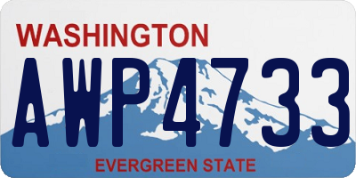 WA license plate AWP4733