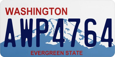 WA license plate AWP4764