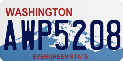 WA license plate AWP5208