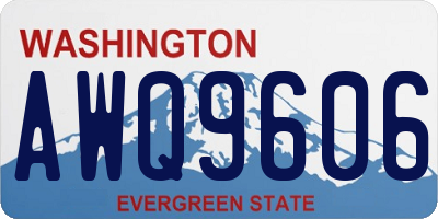WA license plate AWQ9606