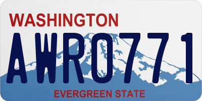 WA license plate AWR0771