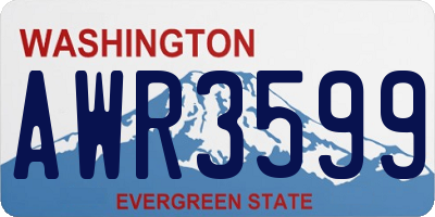 WA license plate AWR3599