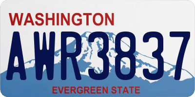 WA license plate AWR3837