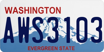 WA license plate AWS3103