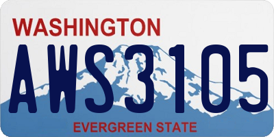 WA license plate AWS3105
