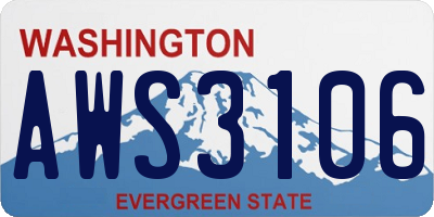 WA license plate AWS3106
