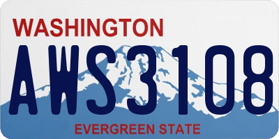 WA license plate AWS3108