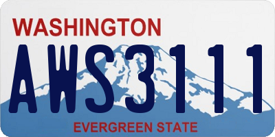 WA license plate AWS3111
