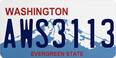 WA license plate AWS3113