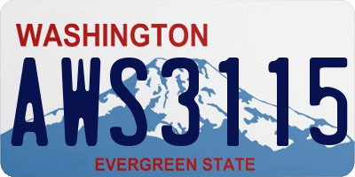 WA license plate AWS3115