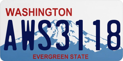 WA license plate AWS3118