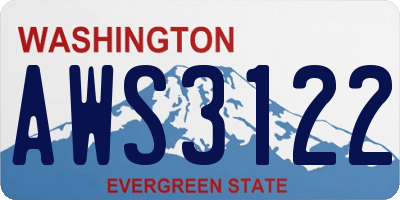 WA license plate AWS3122