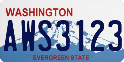 WA license plate AWS3123
