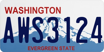 WA license plate AWS3124