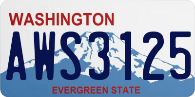 WA license plate AWS3125