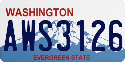 WA license plate AWS3126