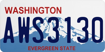 WA license plate AWS3130