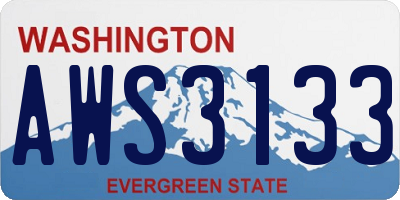 WA license plate AWS3133