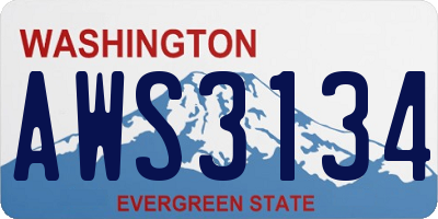 WA license plate AWS3134