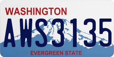 WA license plate AWS3135