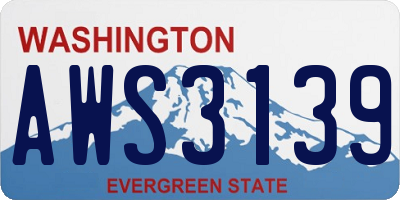 WA license plate AWS3139