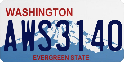 WA license plate AWS3140