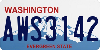 WA license plate AWS3142