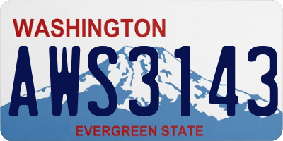WA license plate AWS3143