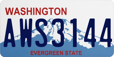 WA license plate AWS3144