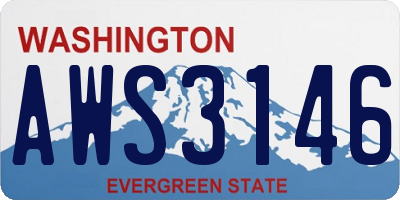 WA license plate AWS3146